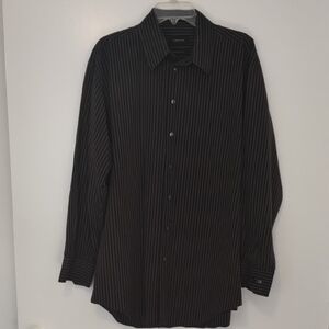 Claiborne Black Casual Button Down Shirt Classic Style